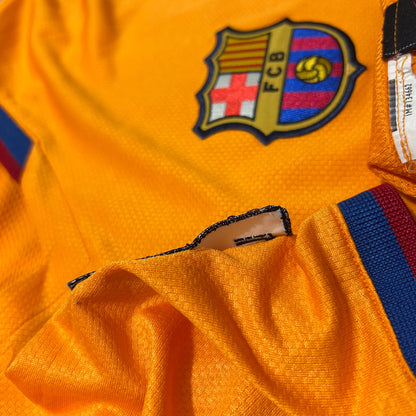 2006-2007 Barcelona away #10 Ronaldinho Football Shirt Orange L men