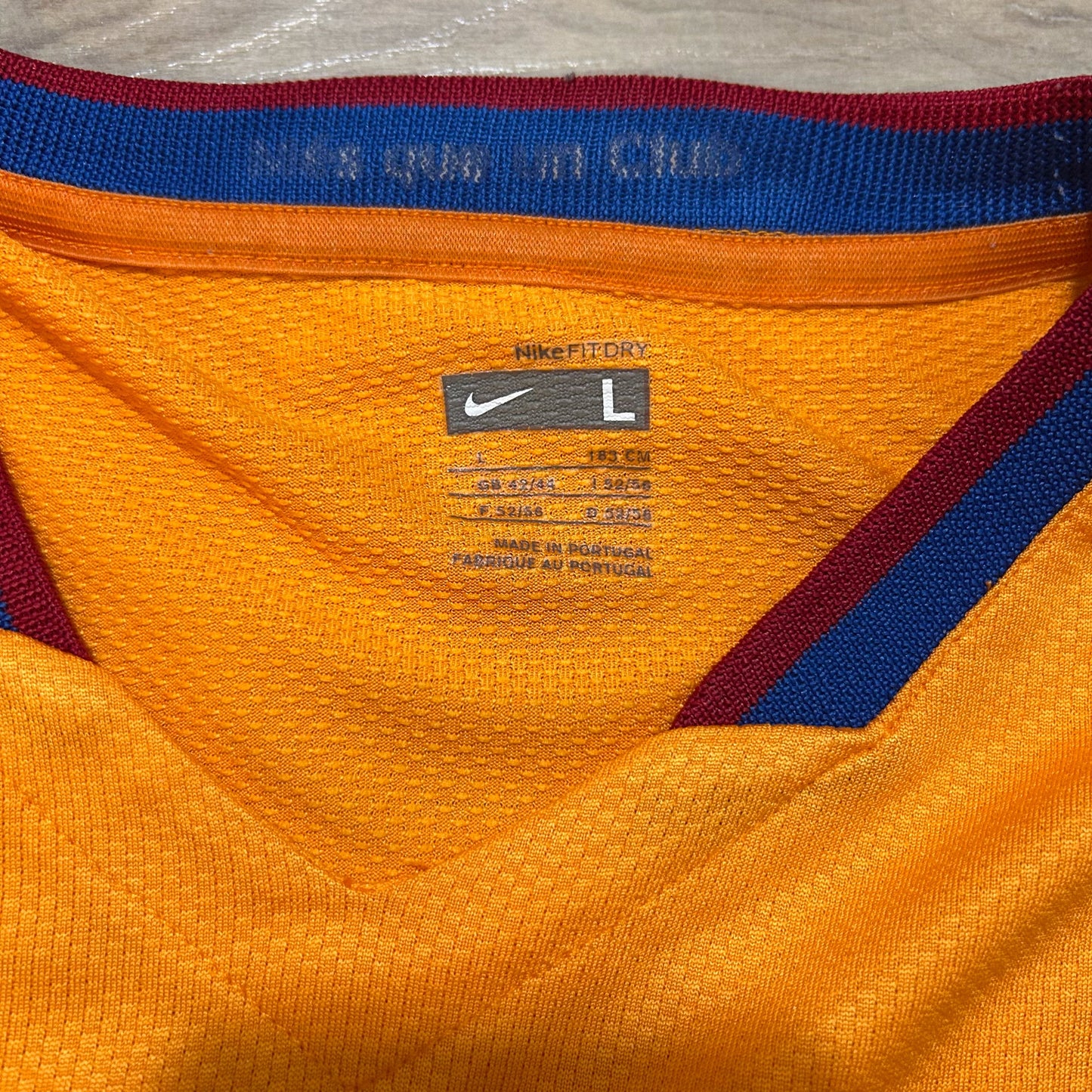 2006-2007 Barcelona away #10 Ronaldinho Football Shirt Orange L men