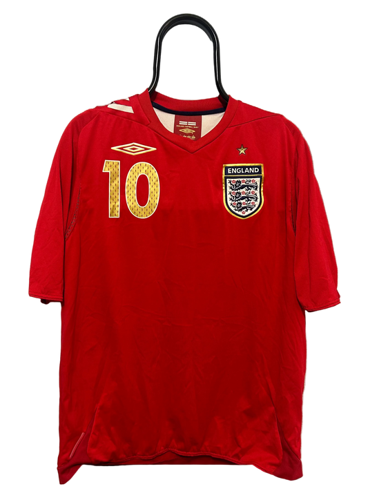 2006-2008 England #10 Owen Away Football Shirt Umbro L Men