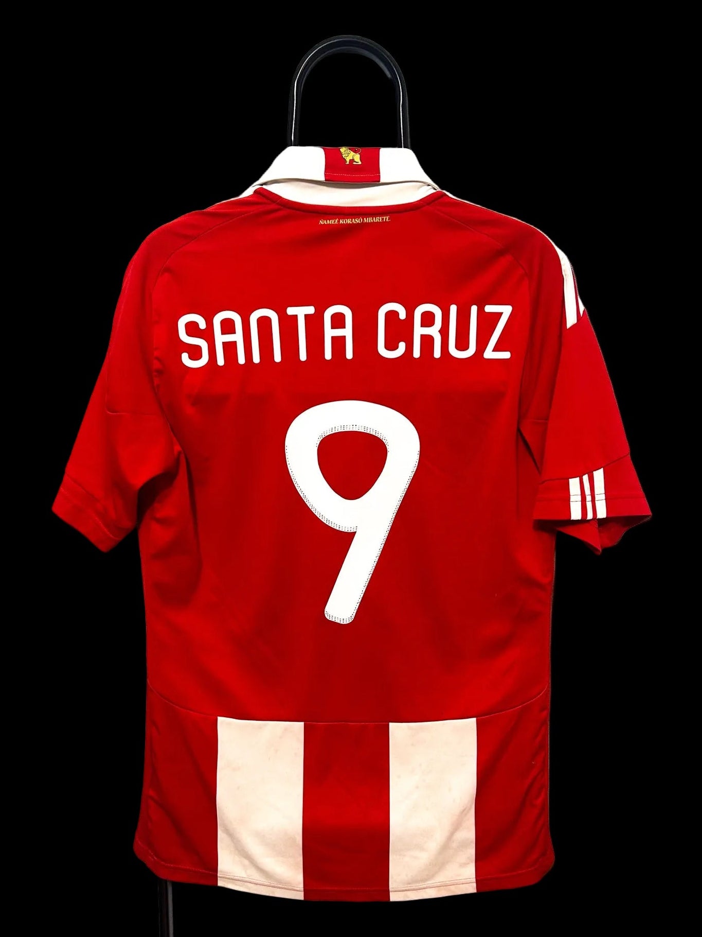 2010-2011 Paraguay #9 Santa Cruz Football Shirt National Team Home Adidas M MEN P47038