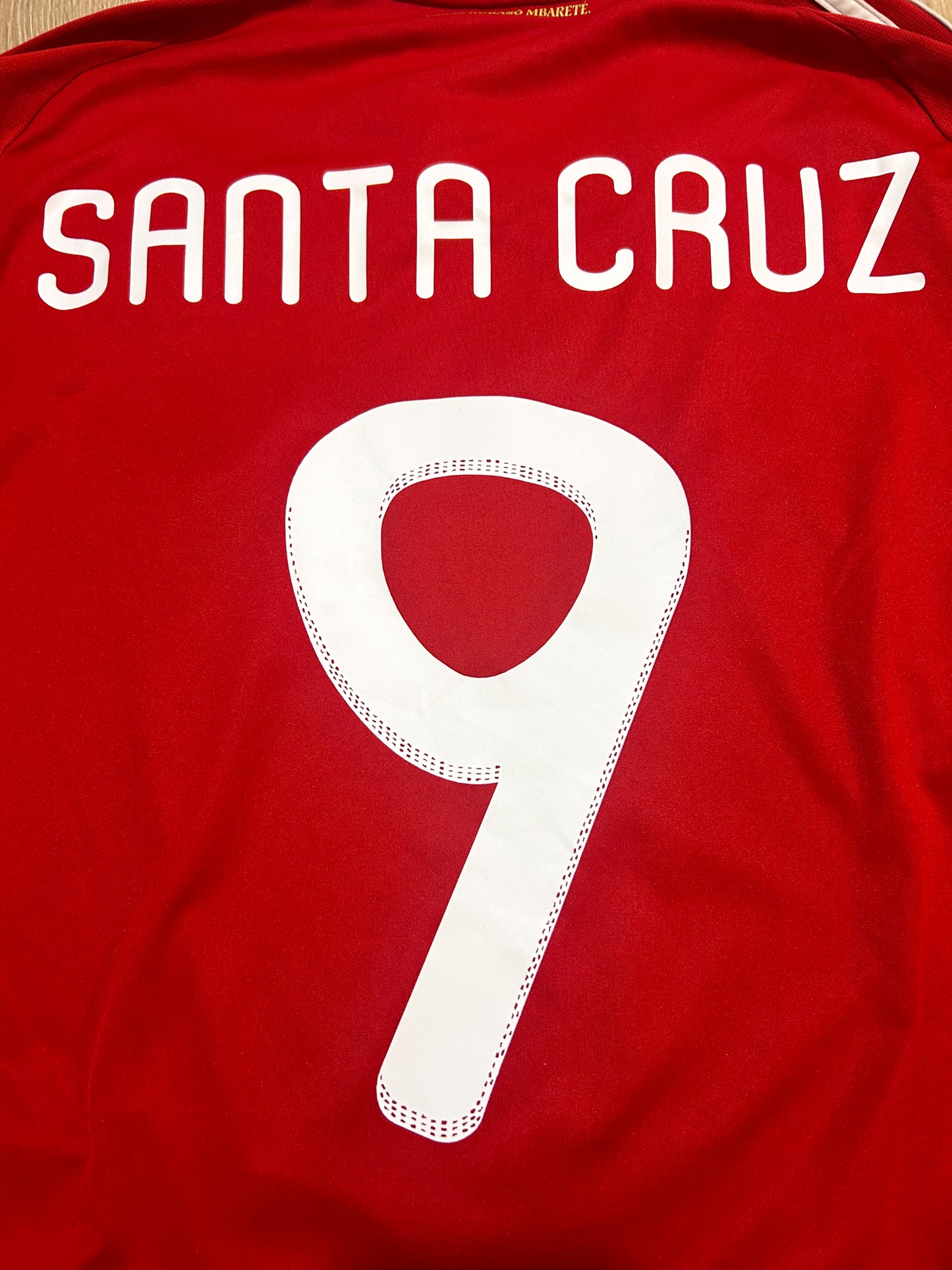2010-2011 Paraguay #9 Santa Cruz Football Shirt National Team Home Adidas M MEN P47038