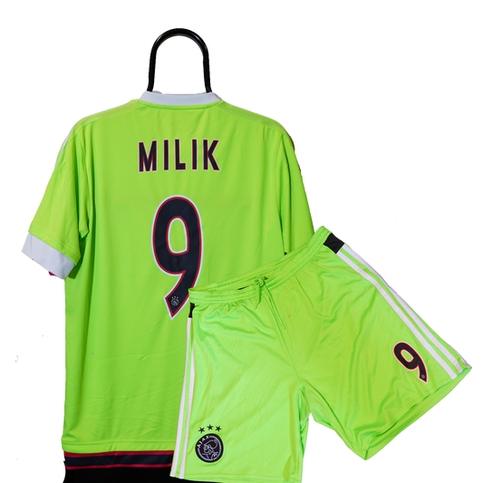 2015 2016 Ajax Amsterdam #9 Milik Football Away shirt + short FULL KIT M S08206
