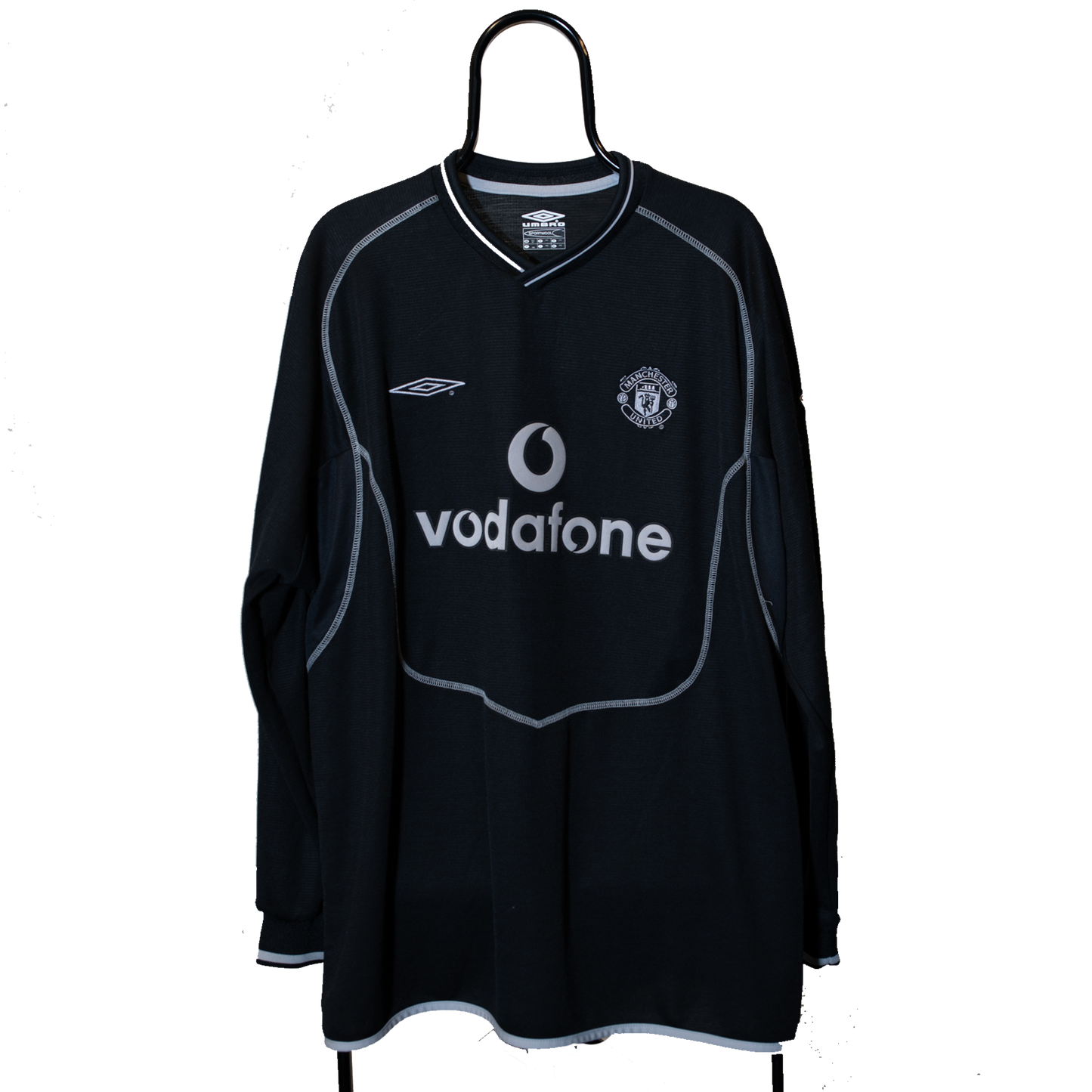 Manchester United 2000 2002 Goalkeeper #1 Barthez Long Sleeve Umbro Football Shirt 2XL