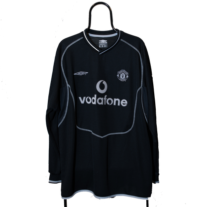 Manchester United 2000 2002 Goalkeeper #1 Barthez Long Sleeve Umbro Football Shirt 2XL