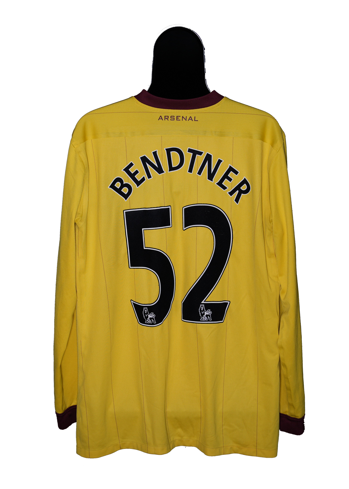 Arsenal London 2010 - 2011 #52 Bendtner - Player Issue - Away - Long Sleeve - XL