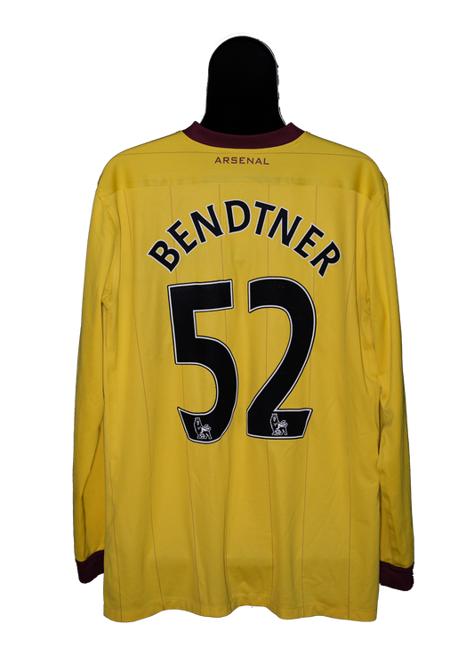 Arsenal London 2010 - 2011 #52 Bendtner - Player Issue - Away - Long Sleeve - XL