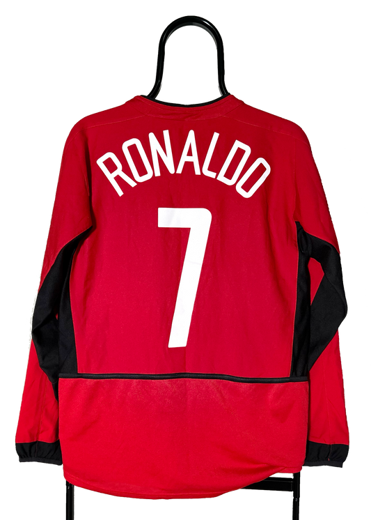 Manchester United 2003 2004 #7 Ronaldo Long Sleeve football Shirt XL Boys