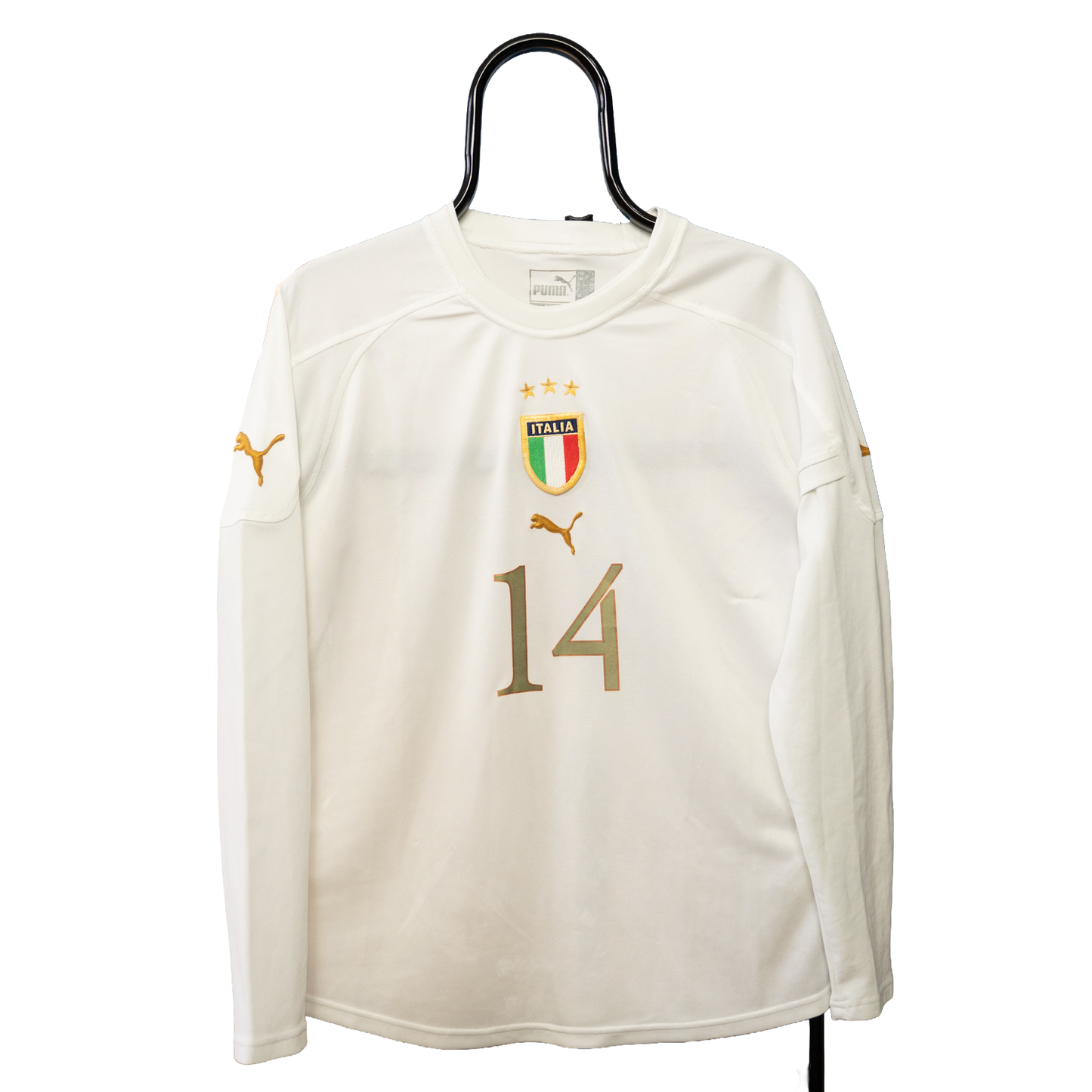 Italy 2004 2005 Away Long Sleeve #14 Football Shirt National Puma L