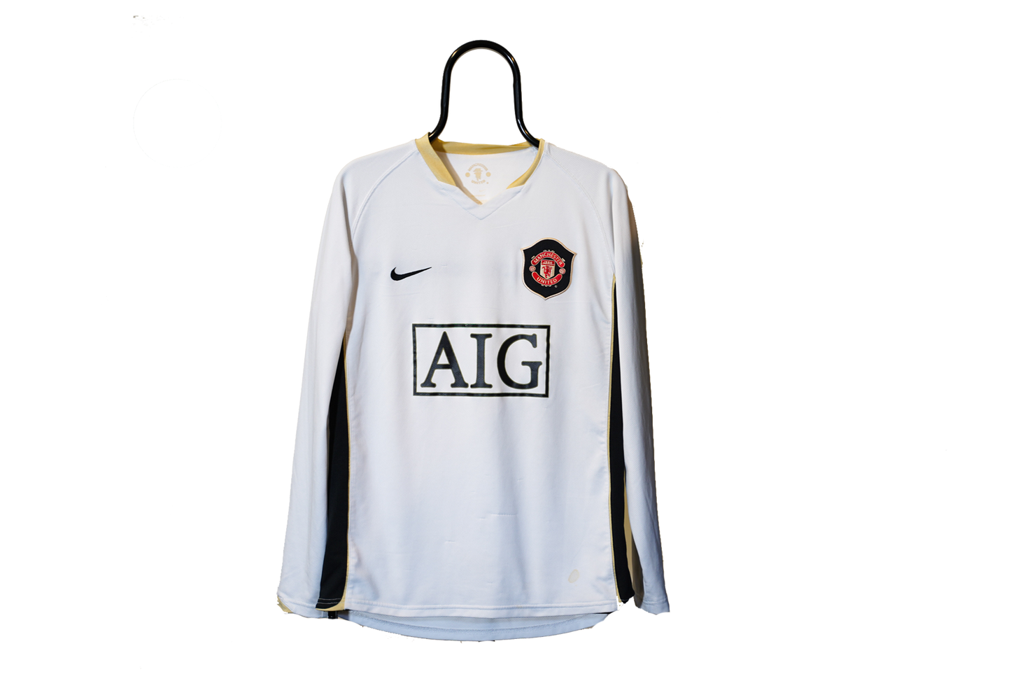 Manchester United 2006 2008 #7 Ronaldo Long Sleeve football Shirt Away S Men